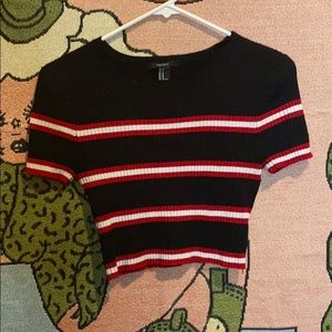 F21 stripped crop top